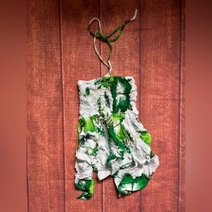 Green and White Kids Tank Top